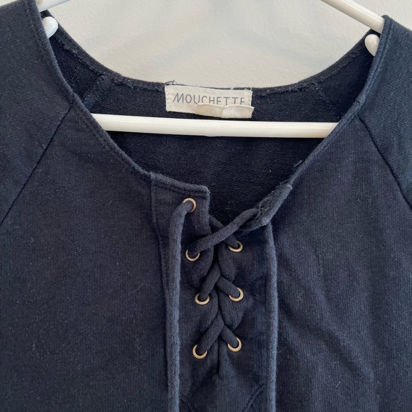 Mouchette Black Lace Up Shirt - Picture 3 of 4